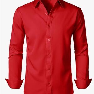 Classic Red Men's Dress Shirt